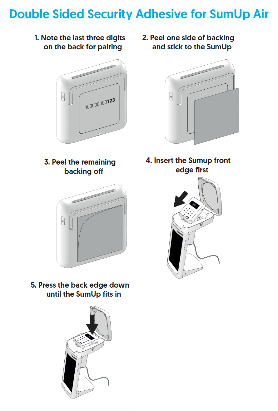 3M Stickers x2 to secure SumUp in type SumUp Tray 1