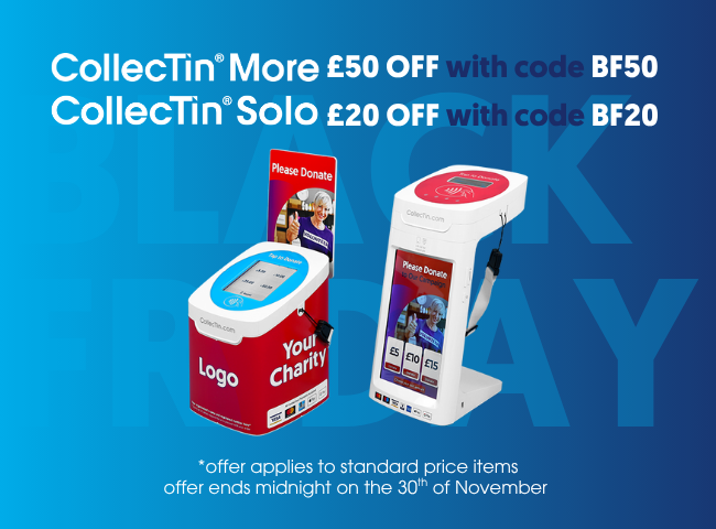 CollecTin Units with overlayed text with offer